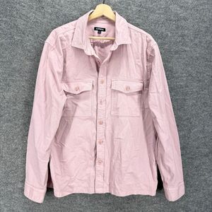 Express Shirt Men L Large Pink Button Up Collared Long Sleeve Pockets Regular